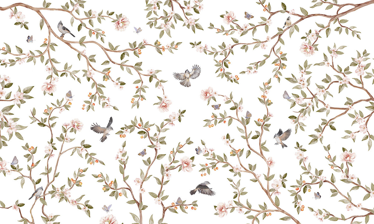 Peintures murales de roses d'été
