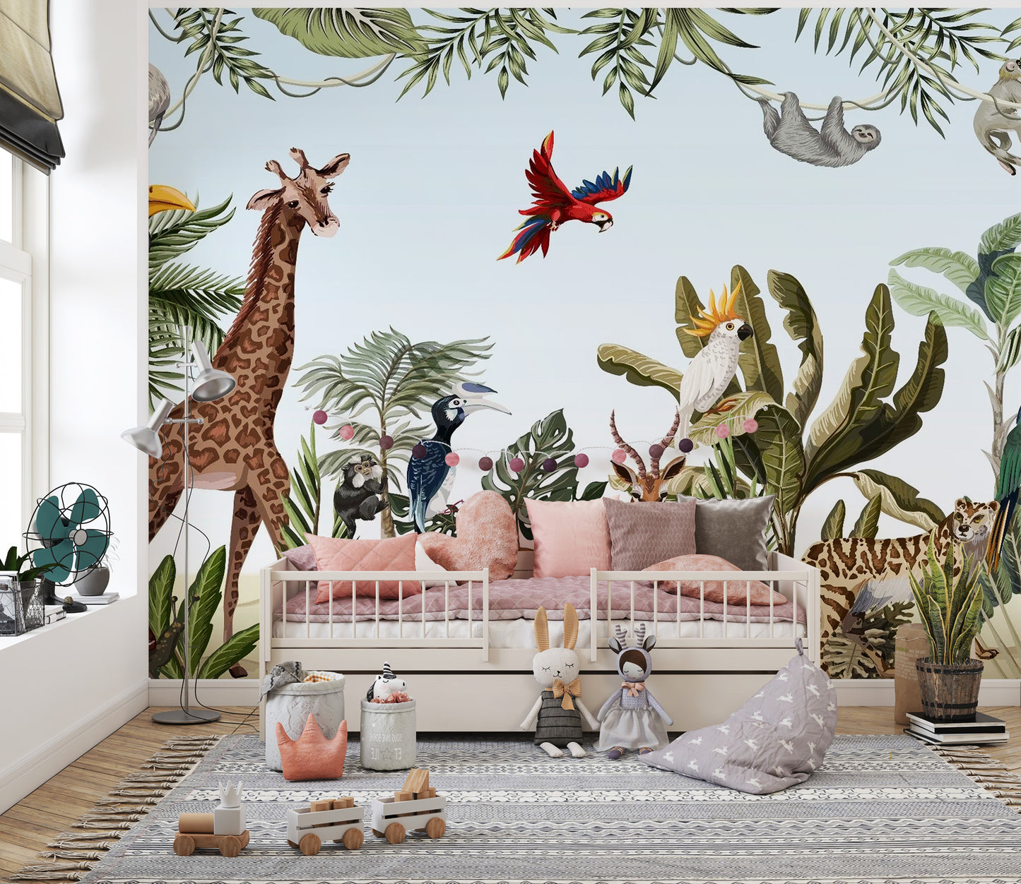 Kids Jungle Safari Wallpaper Mural - Giffywalls