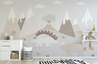 Jurassic dinosaur landscape kids’ wallpaper
