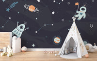 Kids Room Spaceship Rocket Wallpaper Murals - Giffywalls
