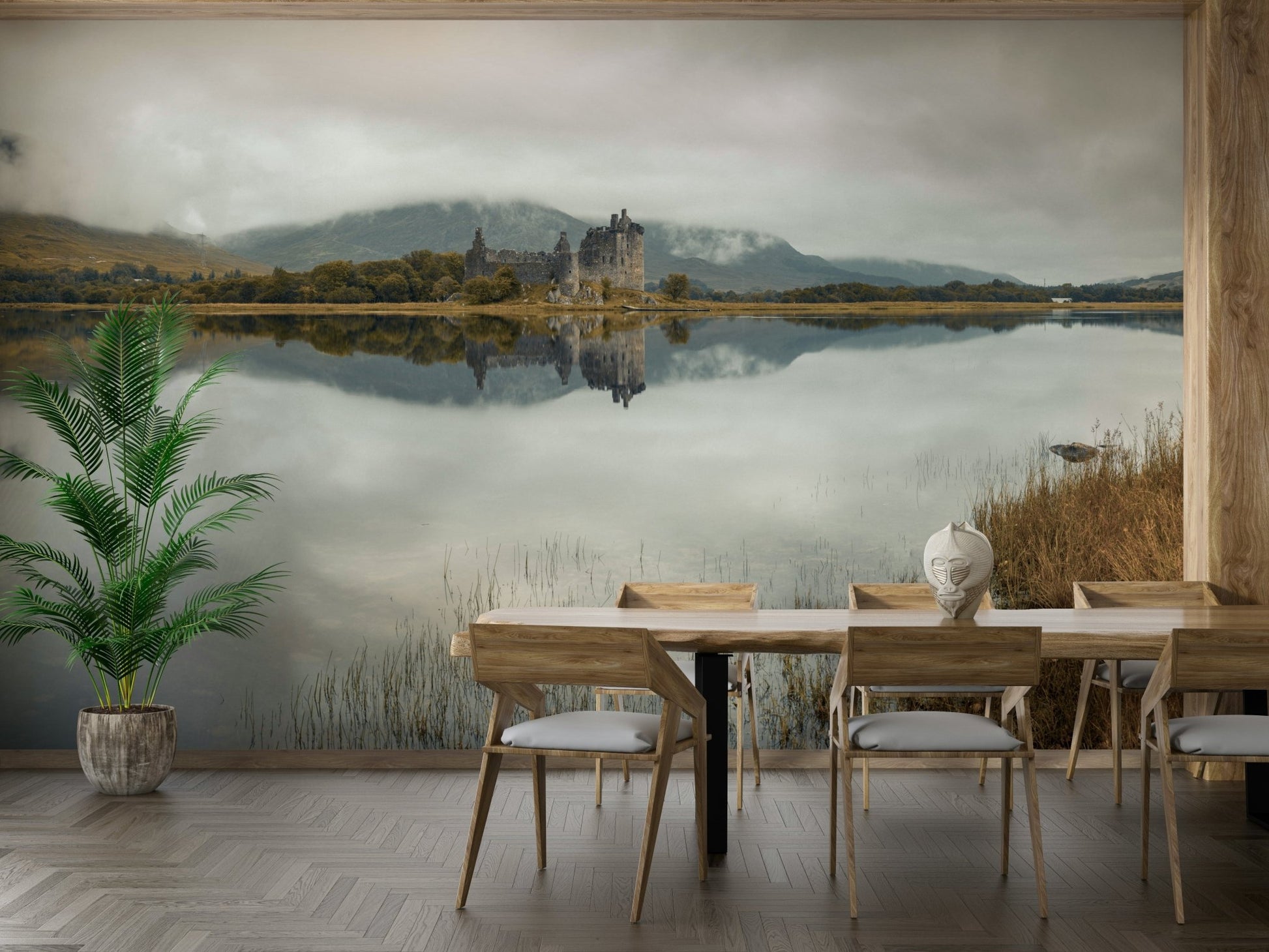 Kilchurn Castle wall mural showcasing tranquil nature

