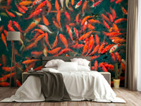 Lush aquatic plants.

