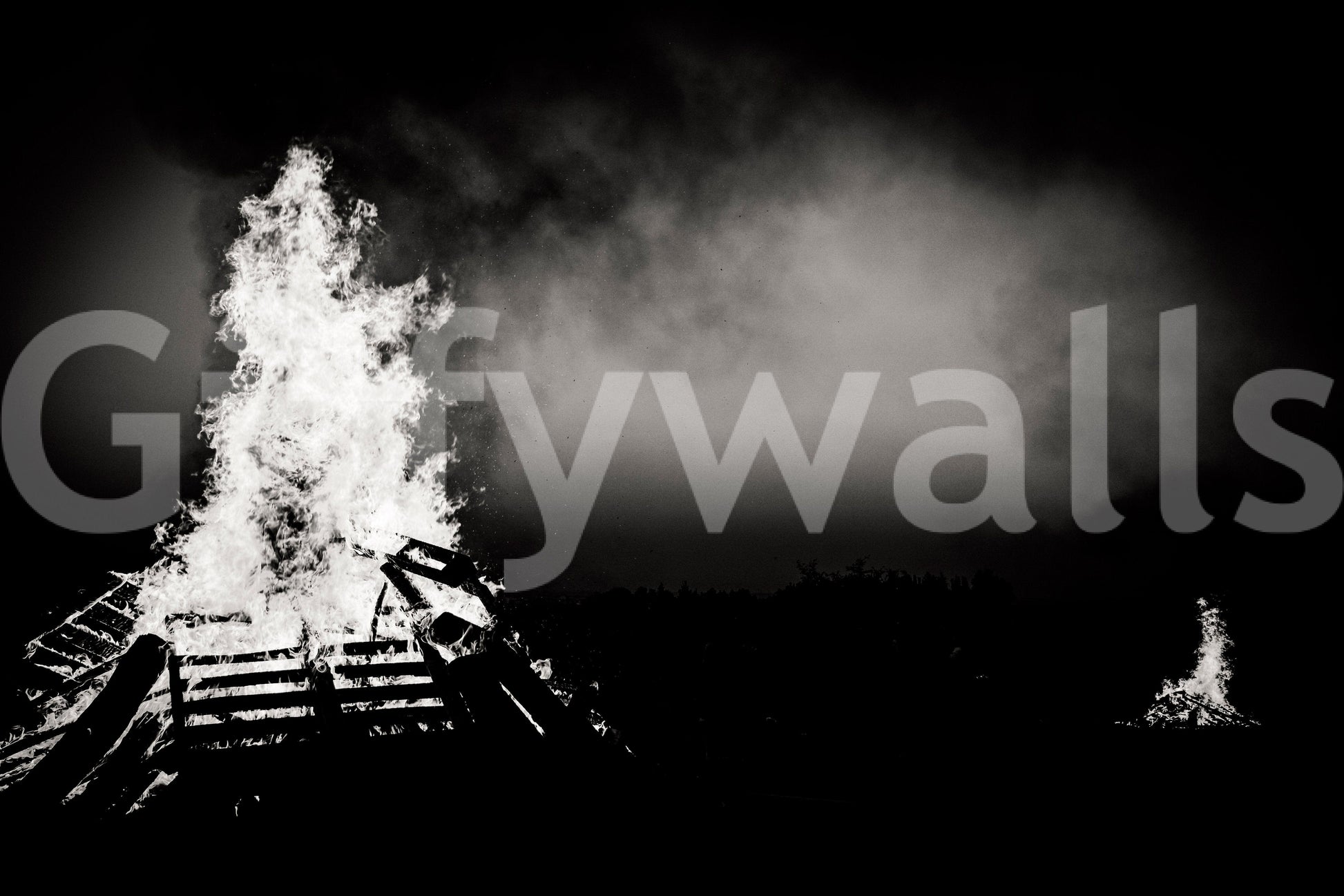 A high-quality minimalist fire wall mural for walls.

