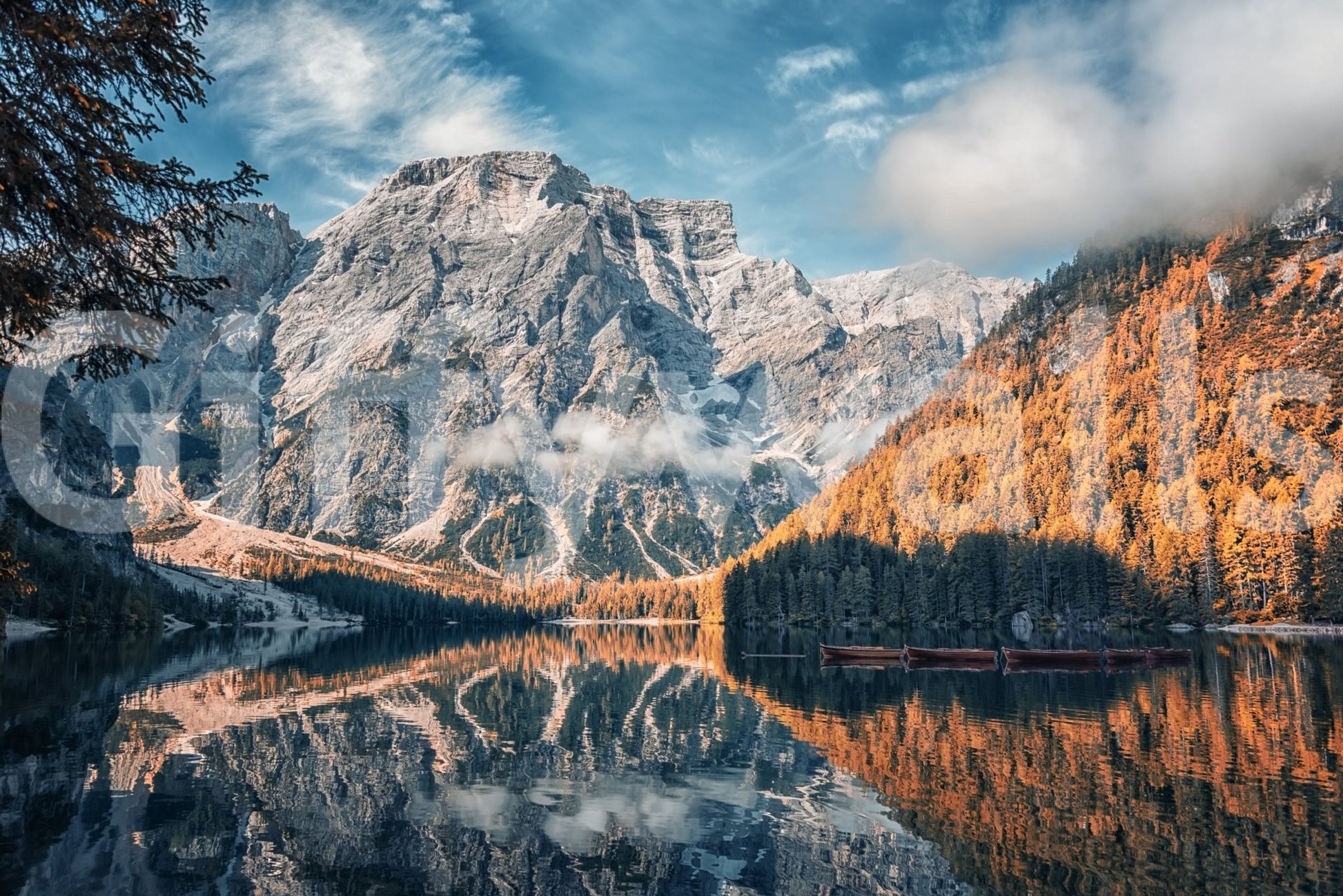 Lake Braies Serenity Wall Mural