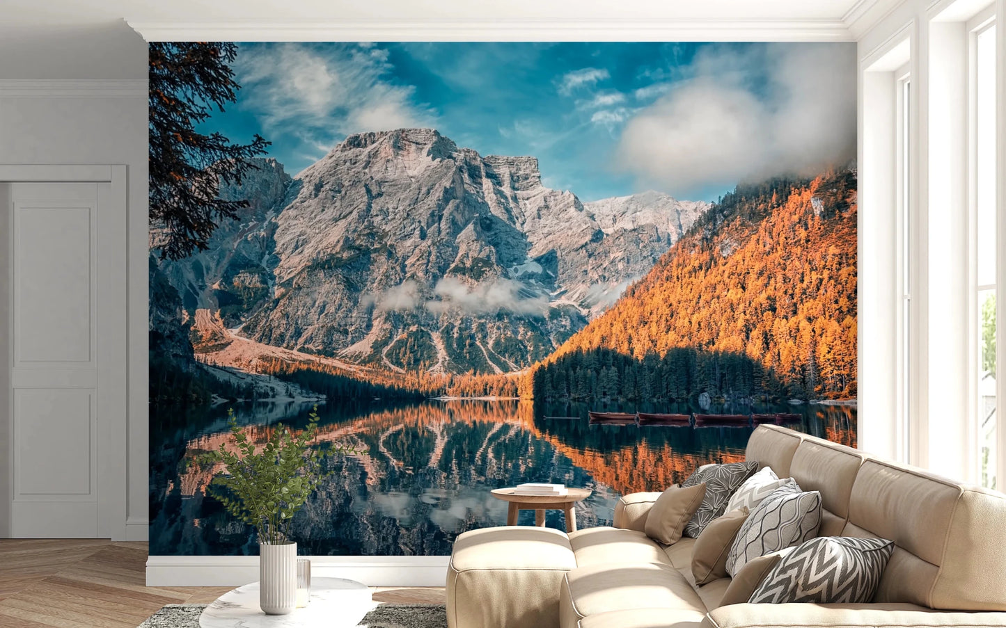 Lake Braies Serenity Wall Mural