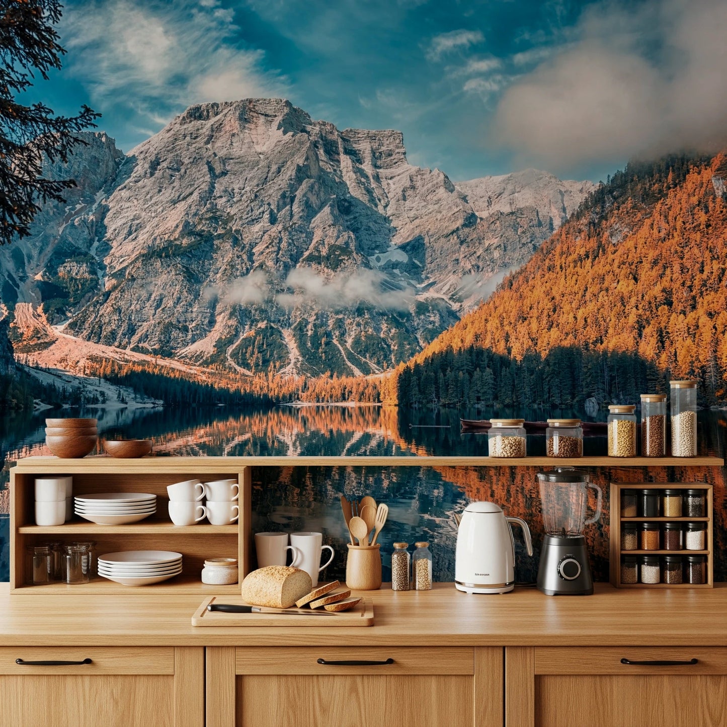 Lake Braies Serenity Wall Mural