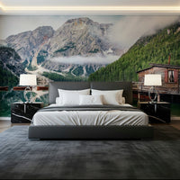 Dolomites beauty, Lake Braies Calm feature wall backdrop.