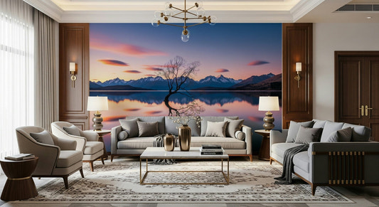 Exquisite Lake Serenity Dusk image, mountain lake wallpaper, smooth, reflective liquid.