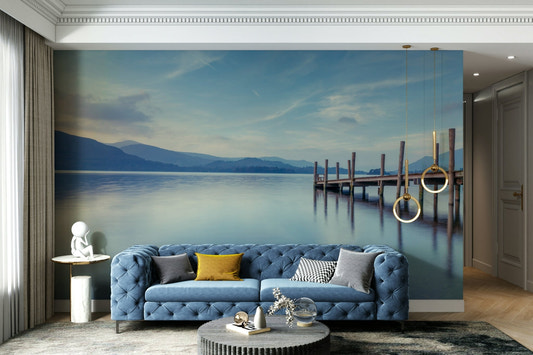 Peaceful lake scene.

