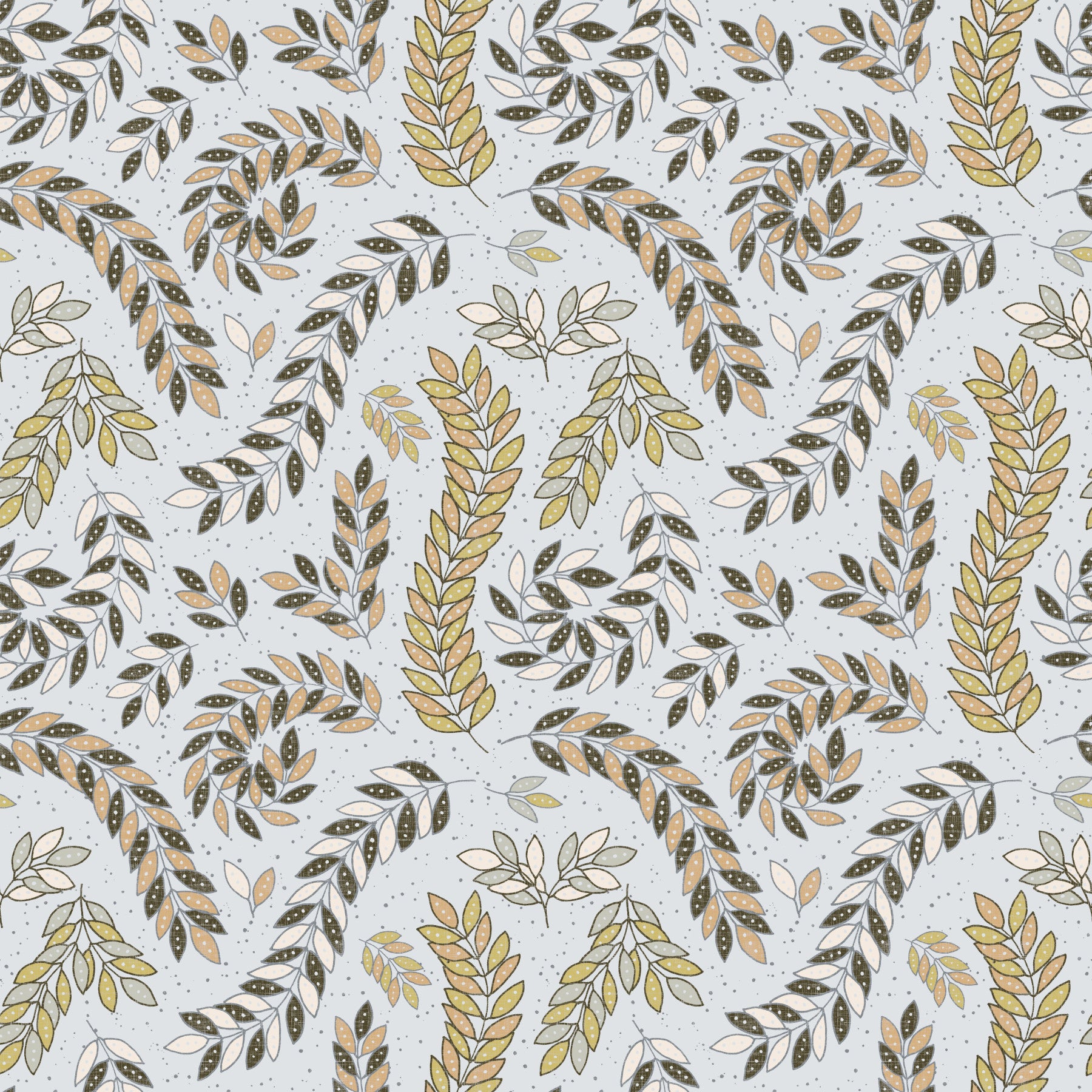 Fogliame vintage dorato e sfondo grigio