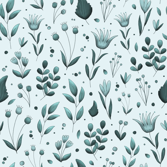 Serene Teal Garden Tapete