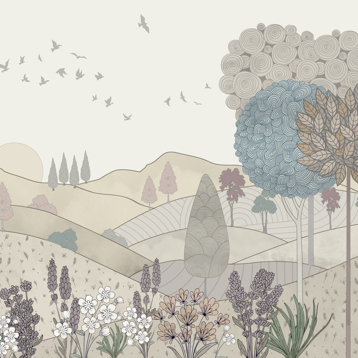 Ruhige Landschaft Dreamscape Tapete in your room — zoomed