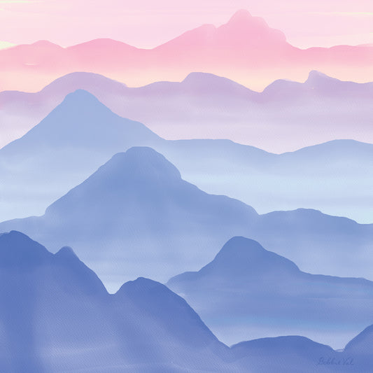 Watercolor Mountains in Pastel Colors Wall Mural