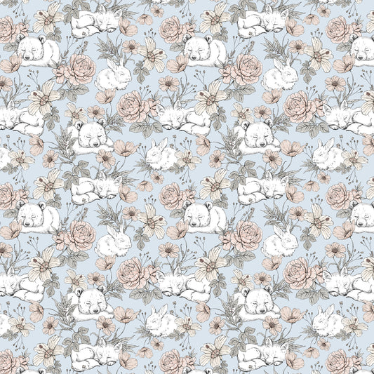 Sleeping Woodland Blue Wallpaper