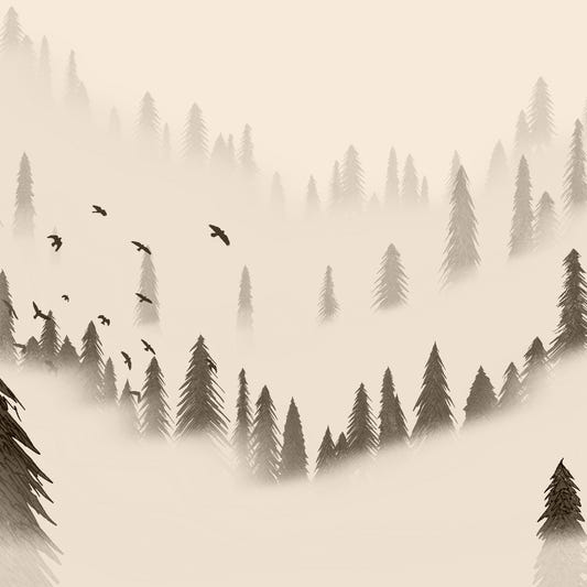 Northern Forest Sepia Wallpaper