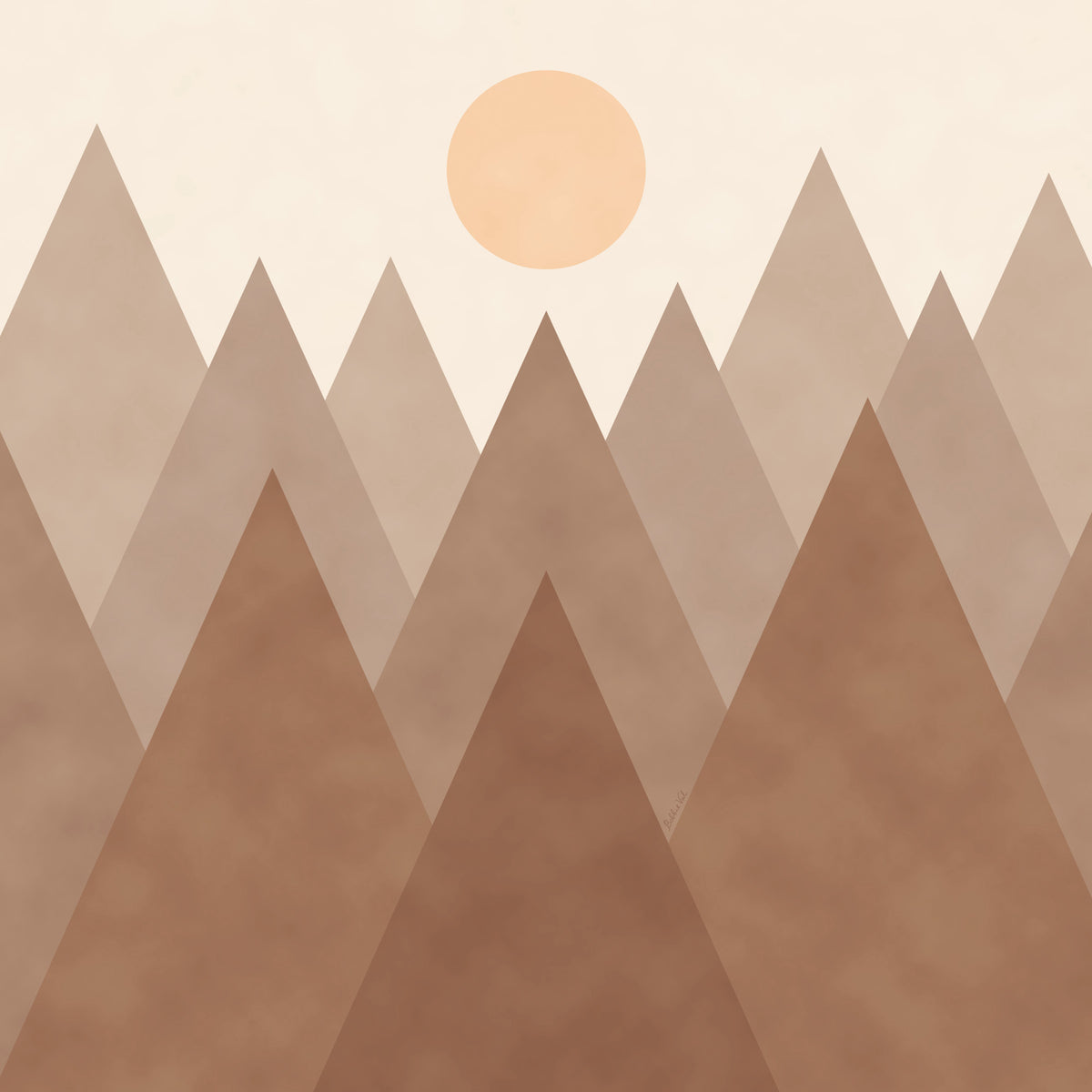 Natural Brown Geometric Mountains Wallpaper in your room