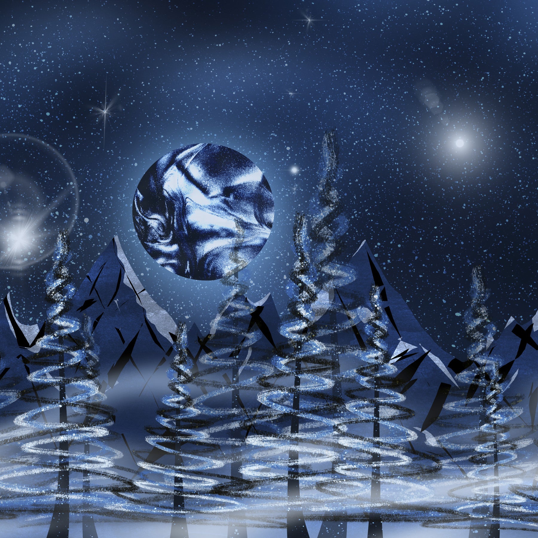 Celestial Pines Mural Wallpaper