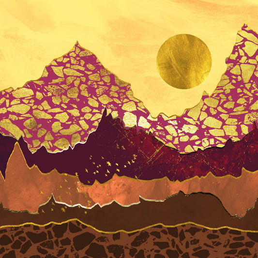 Terrakotta Sonnenuntergang Wandwallpaper