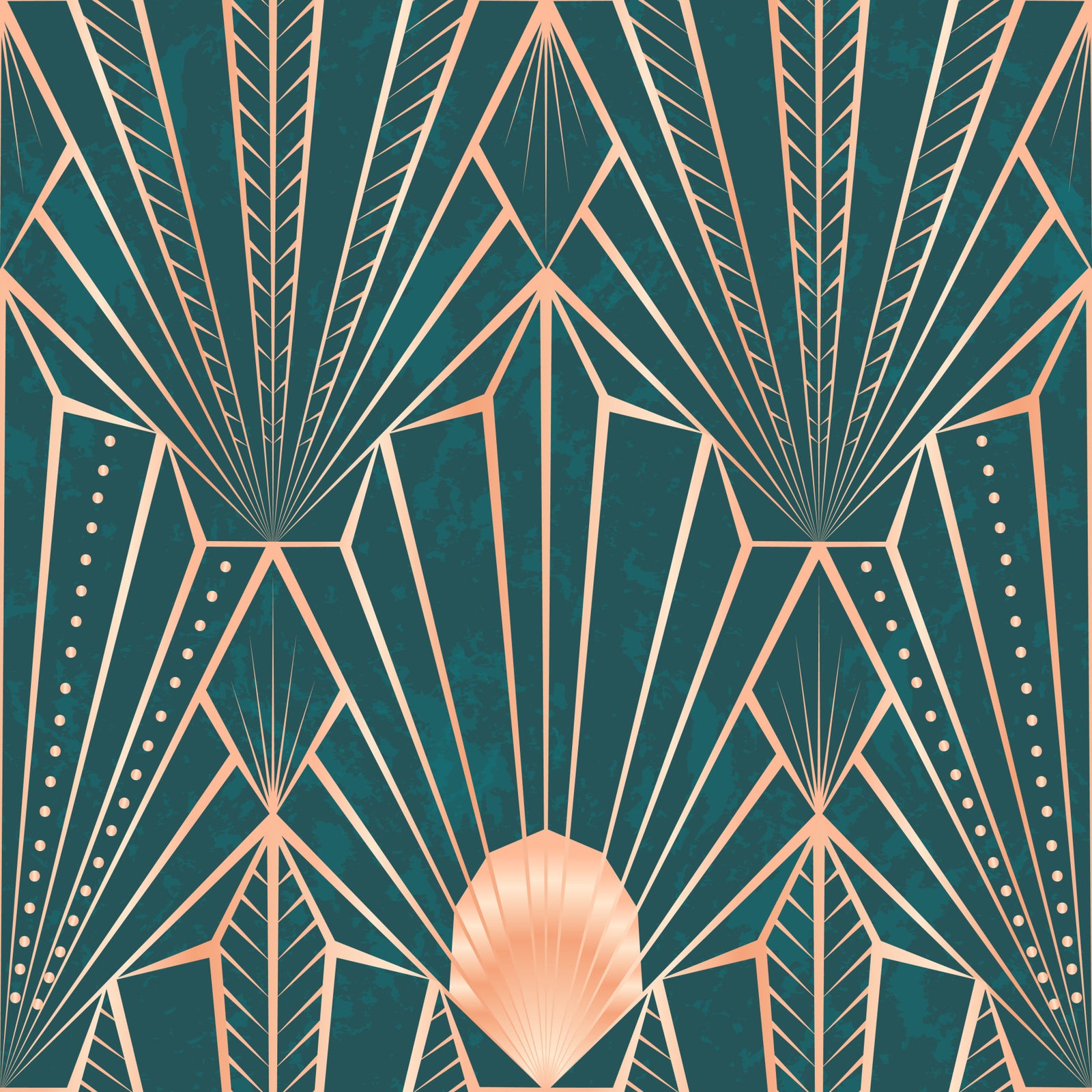 Art Deco Teal & Rose Gold Geometric - Uusi kaksikymppinen