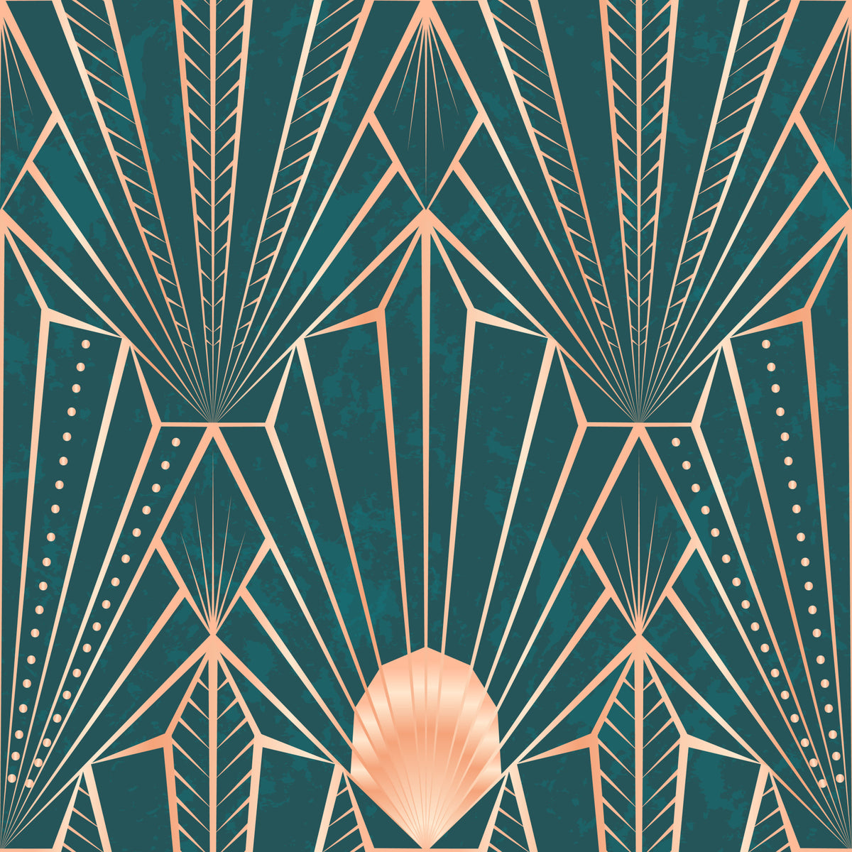 Art Deco Teal & Rose Gold Geometric - Uusi kaksikymppinen in your room — zoomed