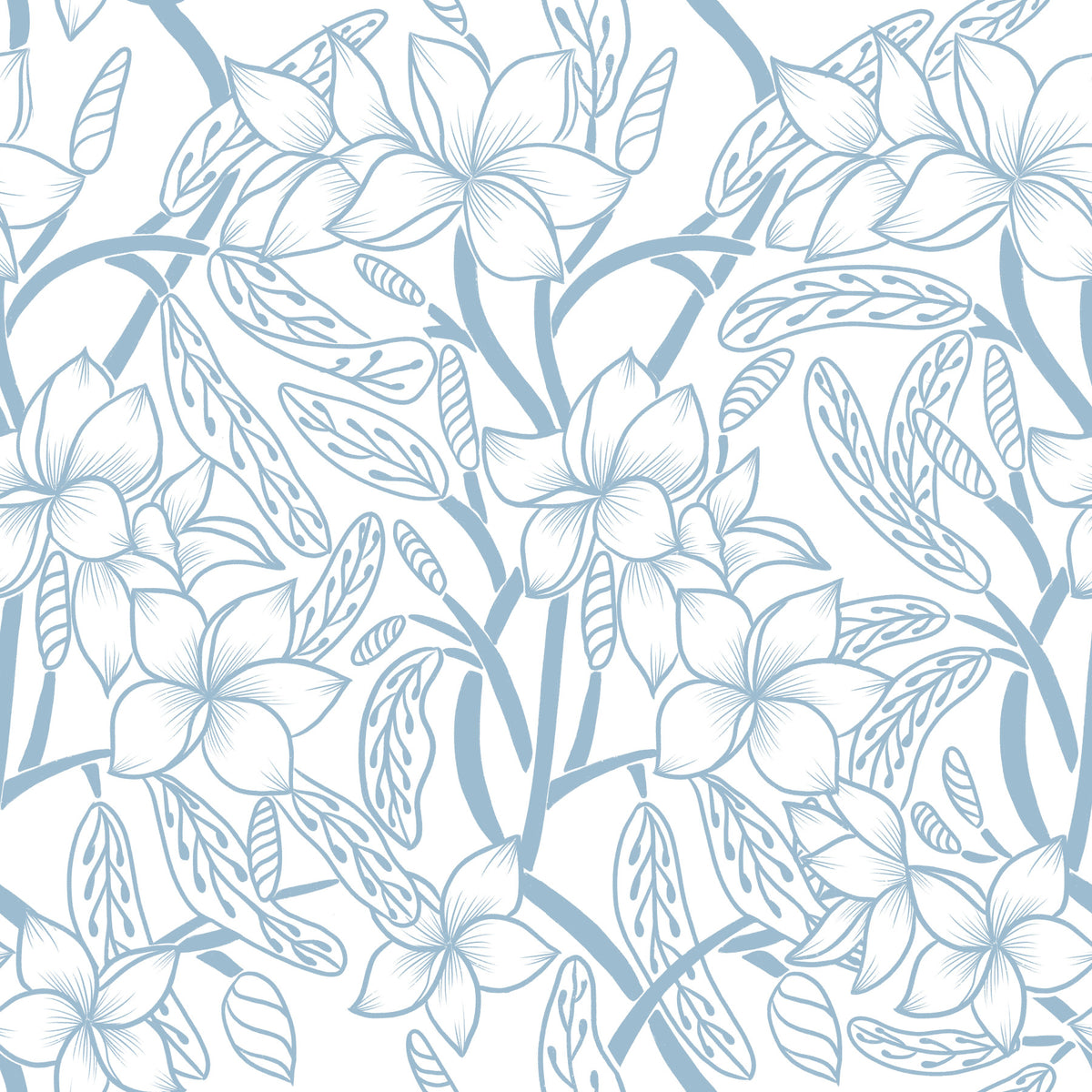 Floral Stillness - Blu chiaro