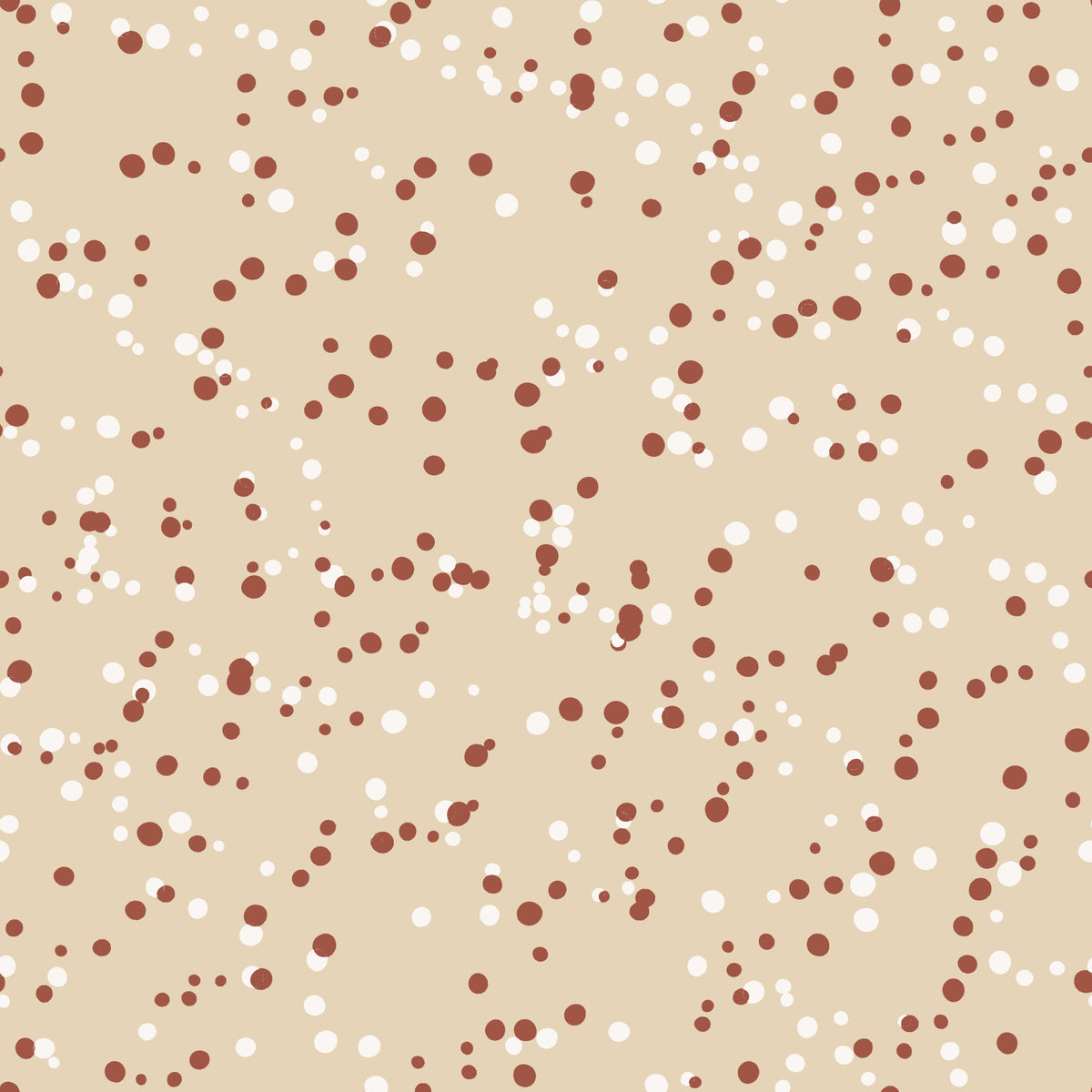 Gemütliche cremefarbene Tapete mit Polka-Dots in your room — zoomed