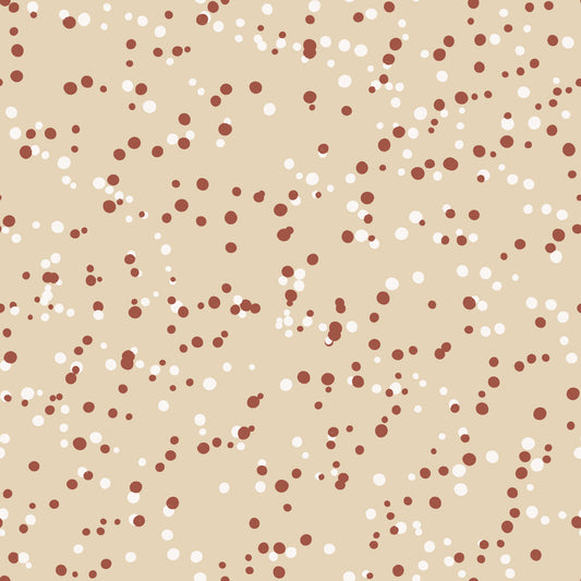 Gemütliche cremefarbene Tapete mit Polka-Dots