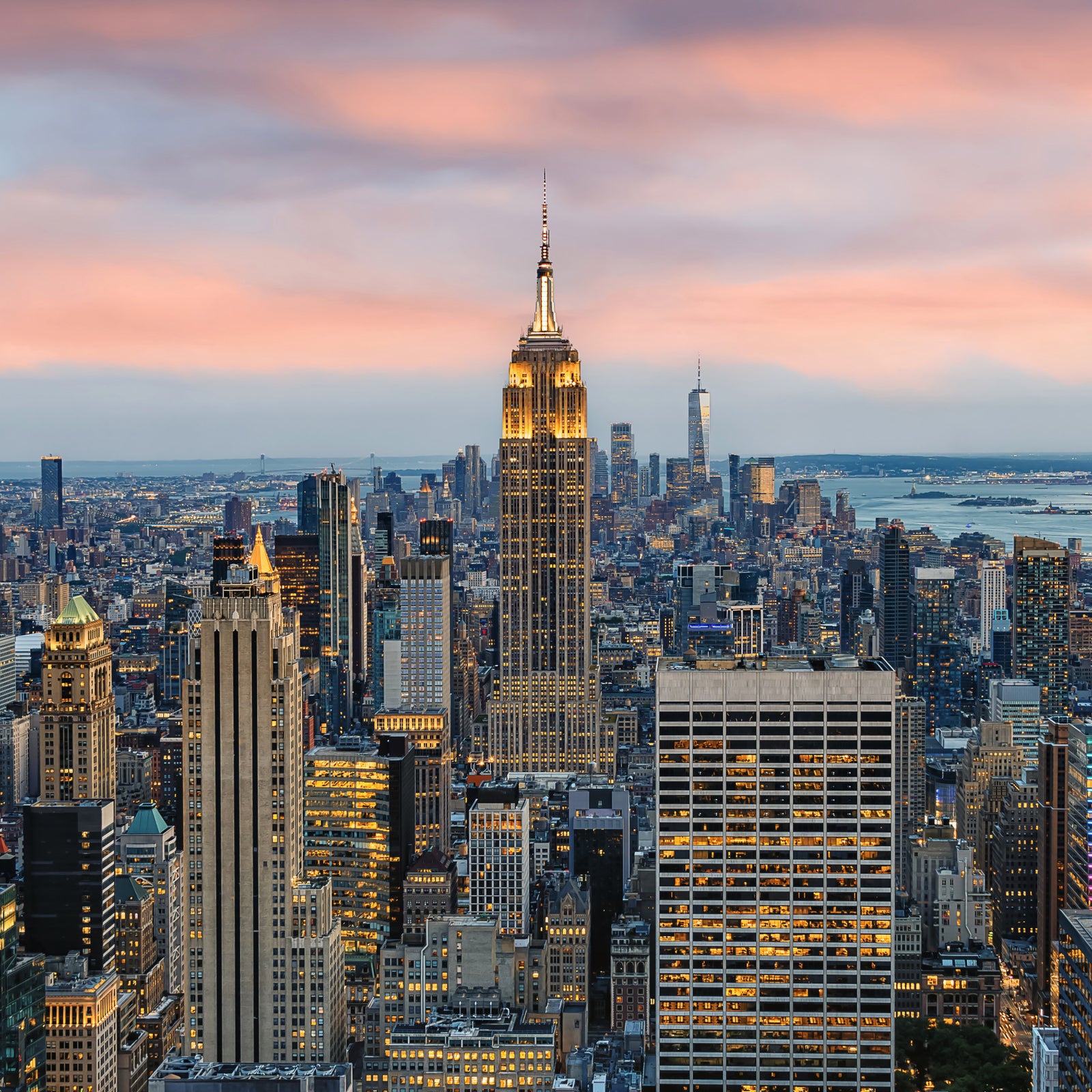 Manhattan Sunset Symphony Wall Mural in your room