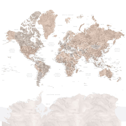 ビンテージの水彩画の世界地図の壁紙