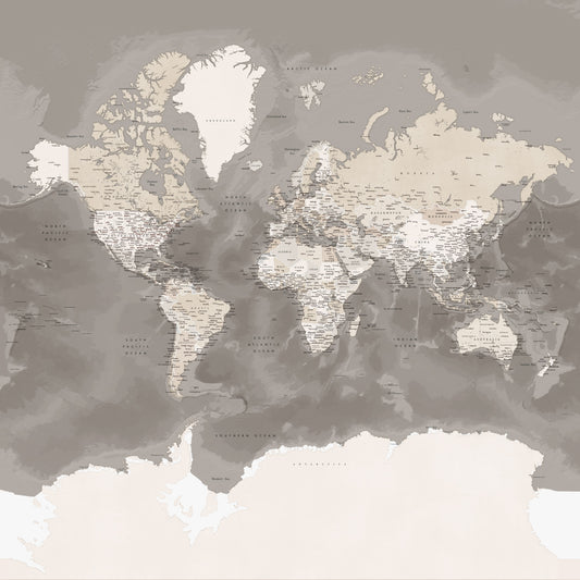 茶色の水彩画の世界地図の壁紙
