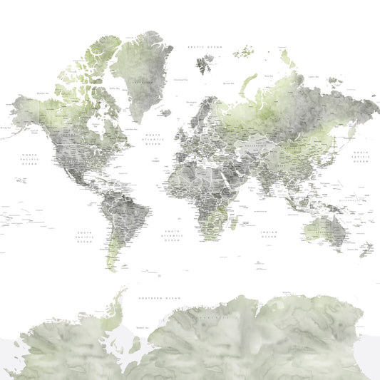 Fond d'écran aquarelle de la carte des Verts mondiaux