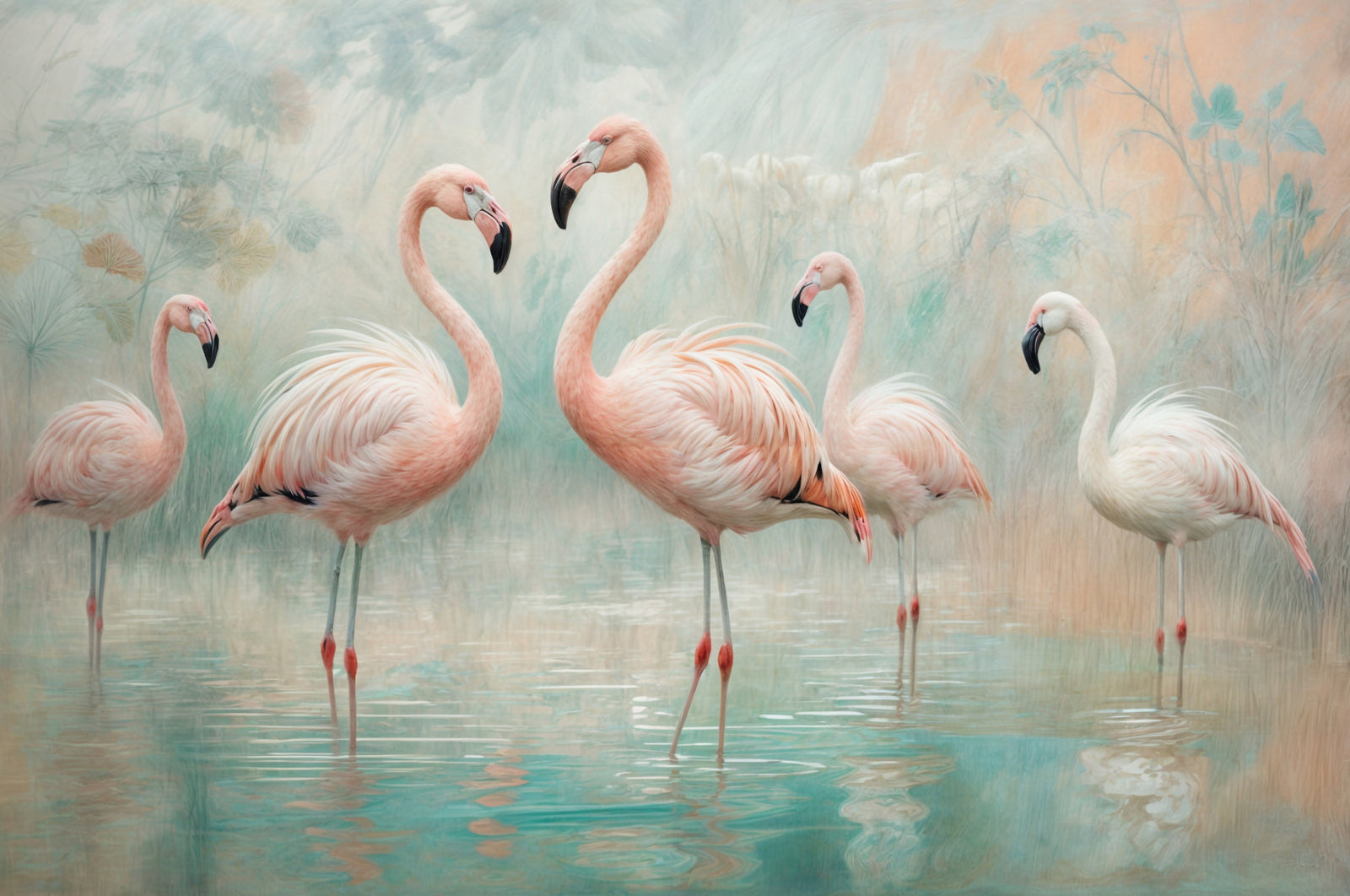 Wandbild „Ruhige Flamingo-Lagune“ in your room