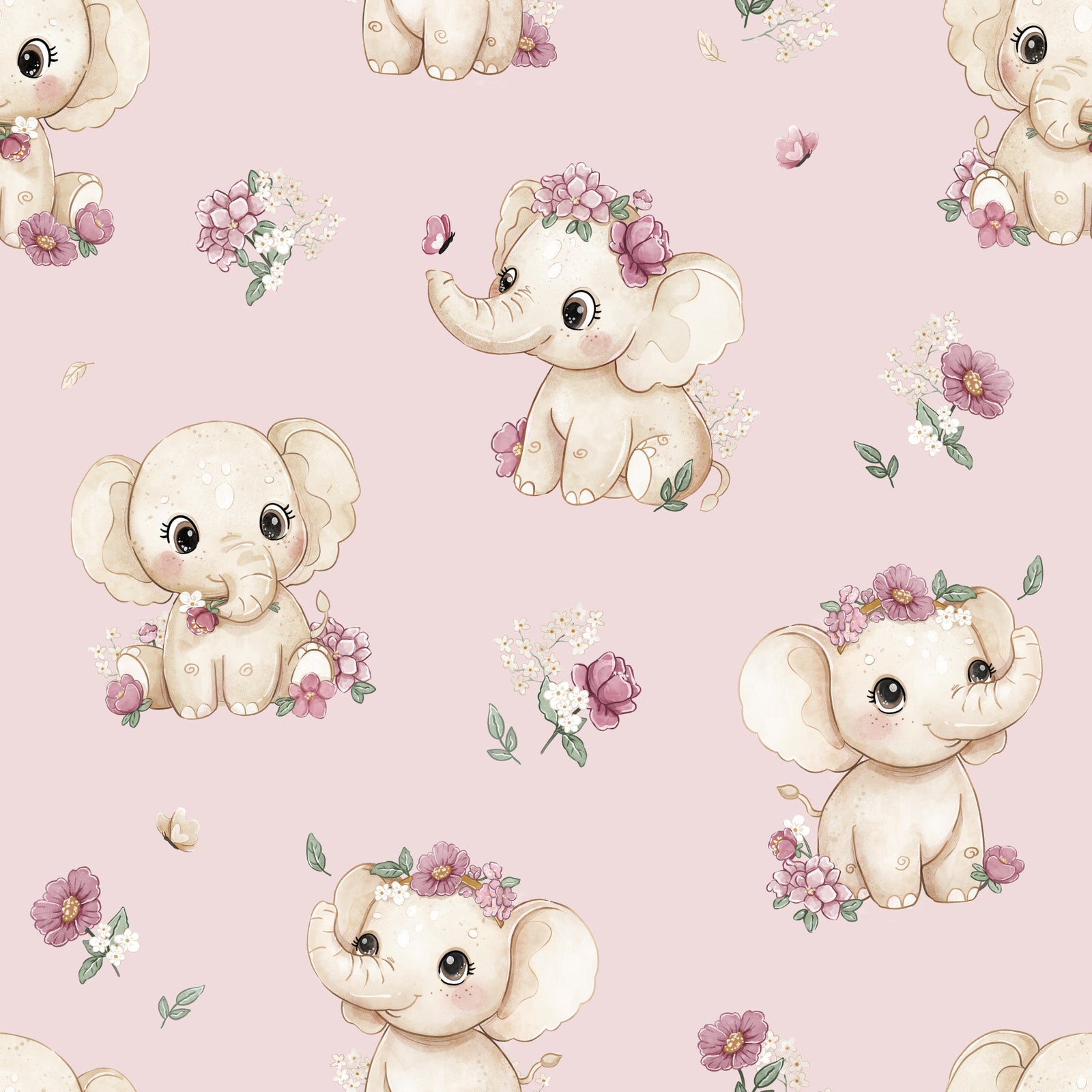 Blush And Bloom -pinkki tapetti