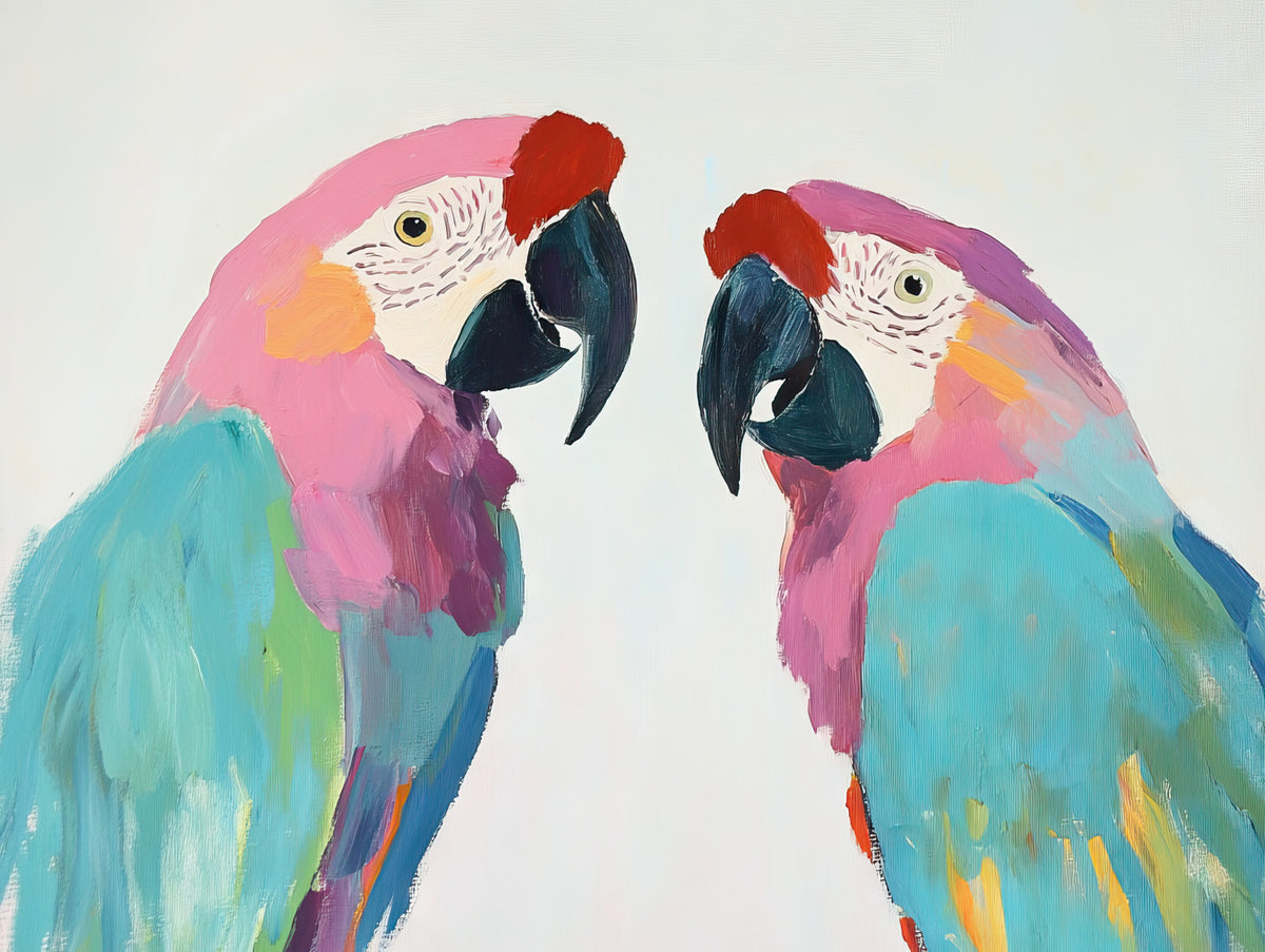 Macaws Wall Mural in your room — zoomed