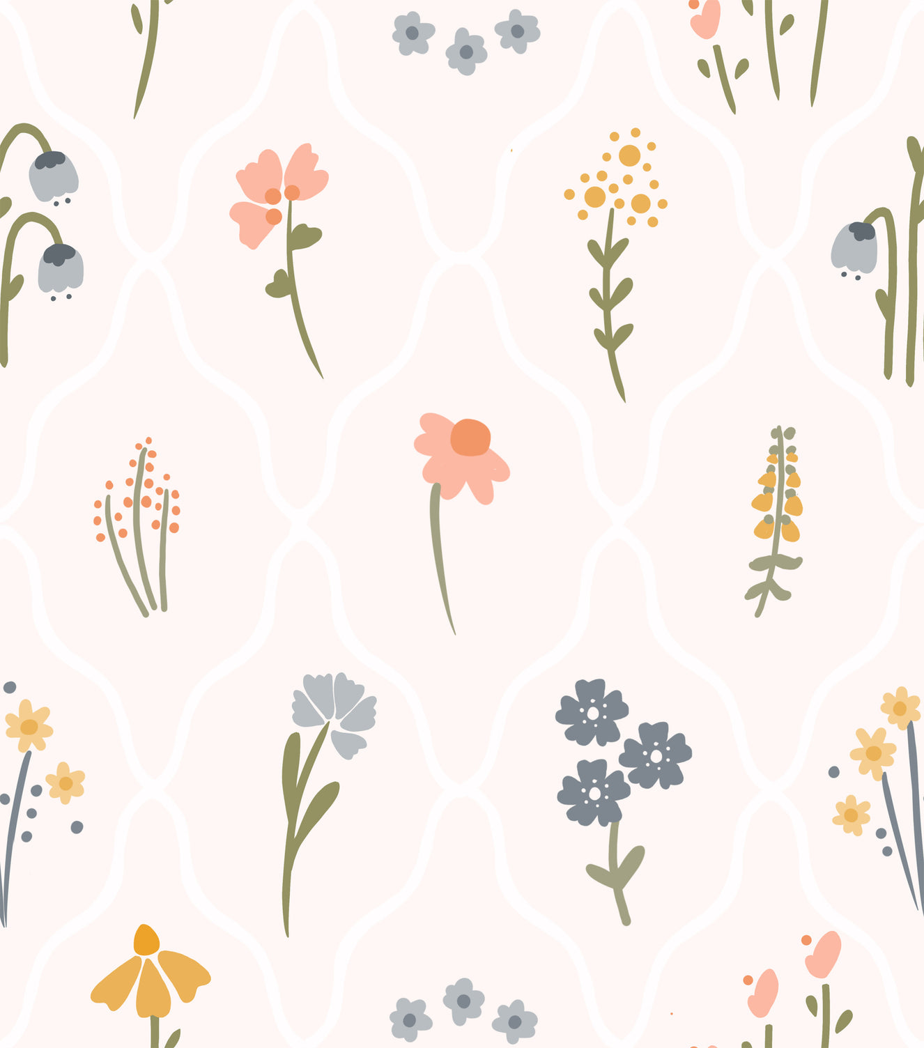 Vildblomst Patch Tapet