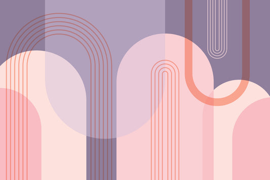 Abstract Arches in Pink and Purple Wall Mural