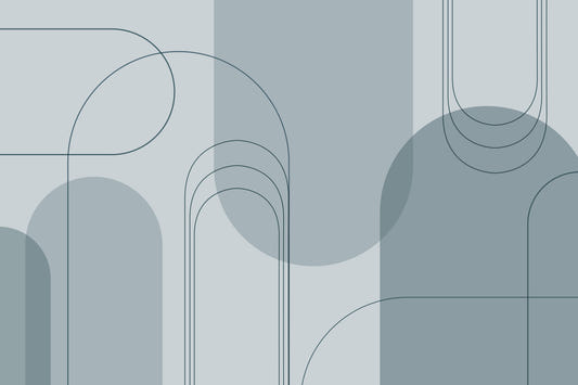 Blue Abstract Arches Wall Mural