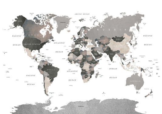 Carte du monde en sourdine mural mural