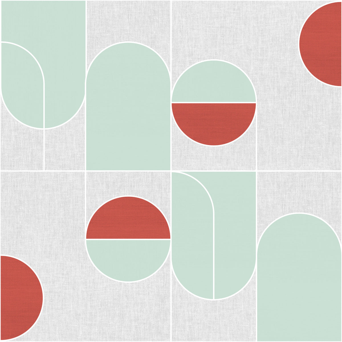 Sfondo geometrico in terracotta e menta⁠ in your room — zoomed