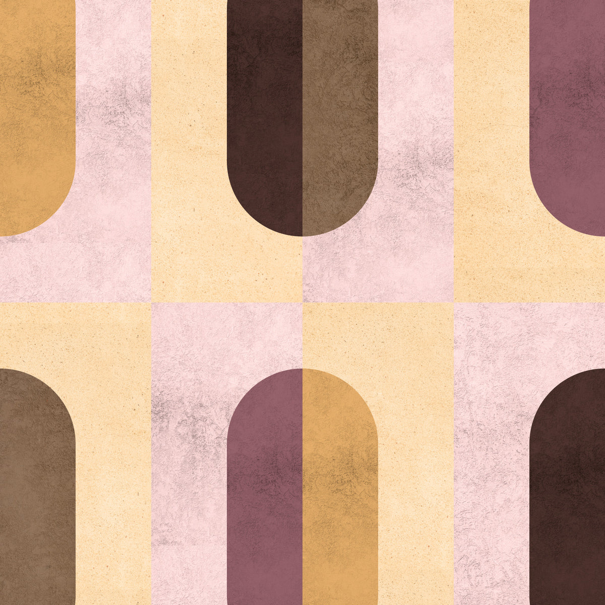 Erdige geometrische Tapete⁠ in your room — zoomed