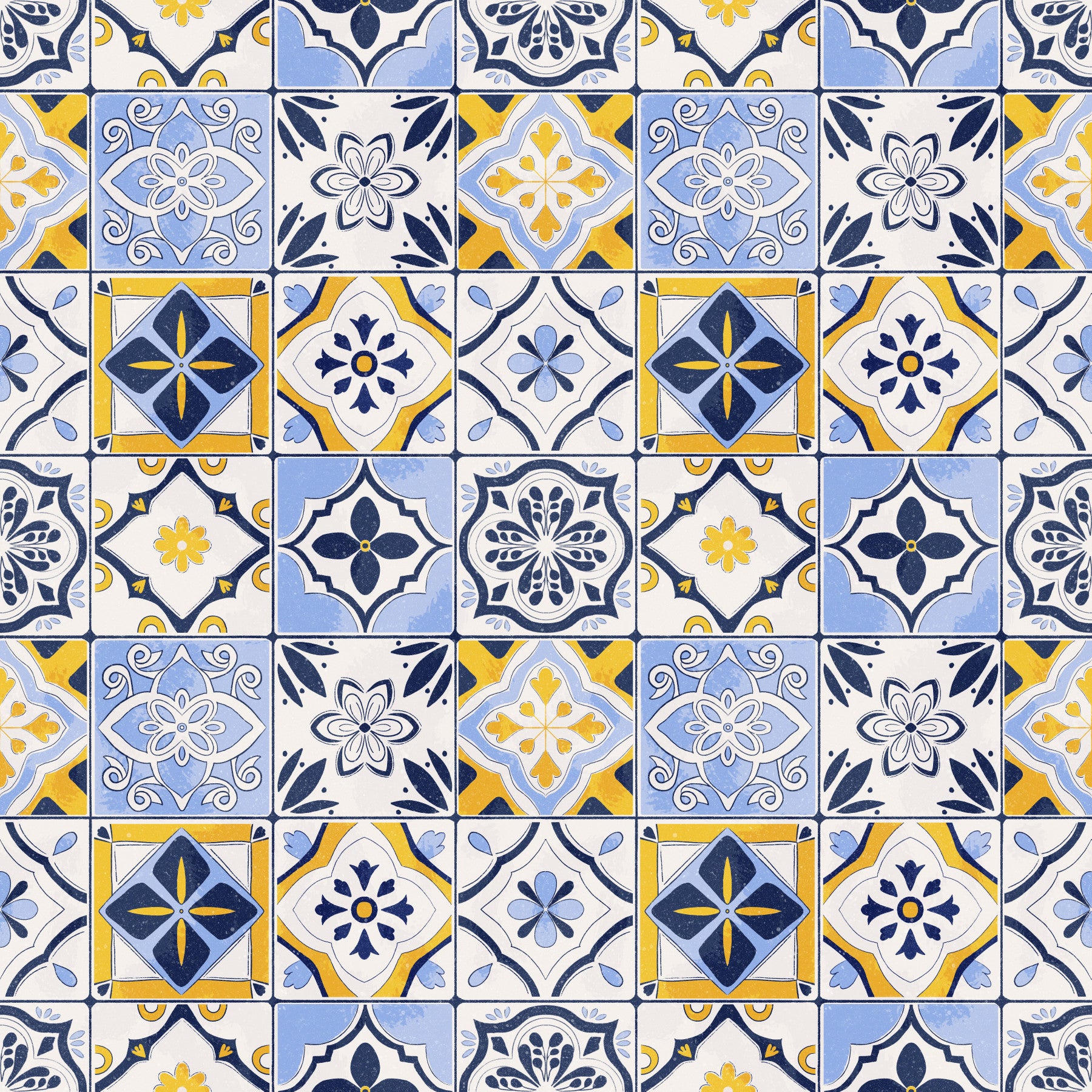 Carreaux de mosaïque méditerranéenne fond d'écran⁠ in your room — zoomed