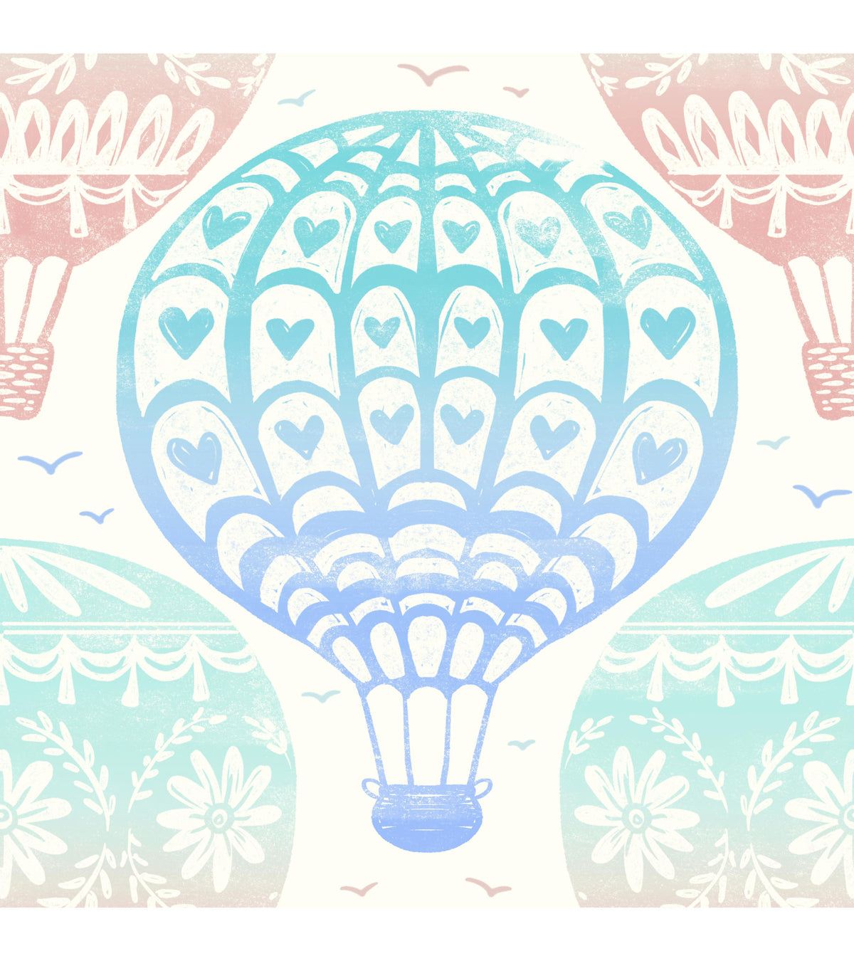 Pastellparadiset Hot Air Balloons Wallpaper⁠ in your room