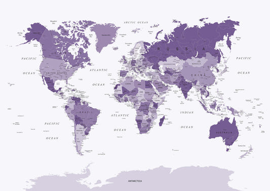Harta lumii în muratul peretelui violet
