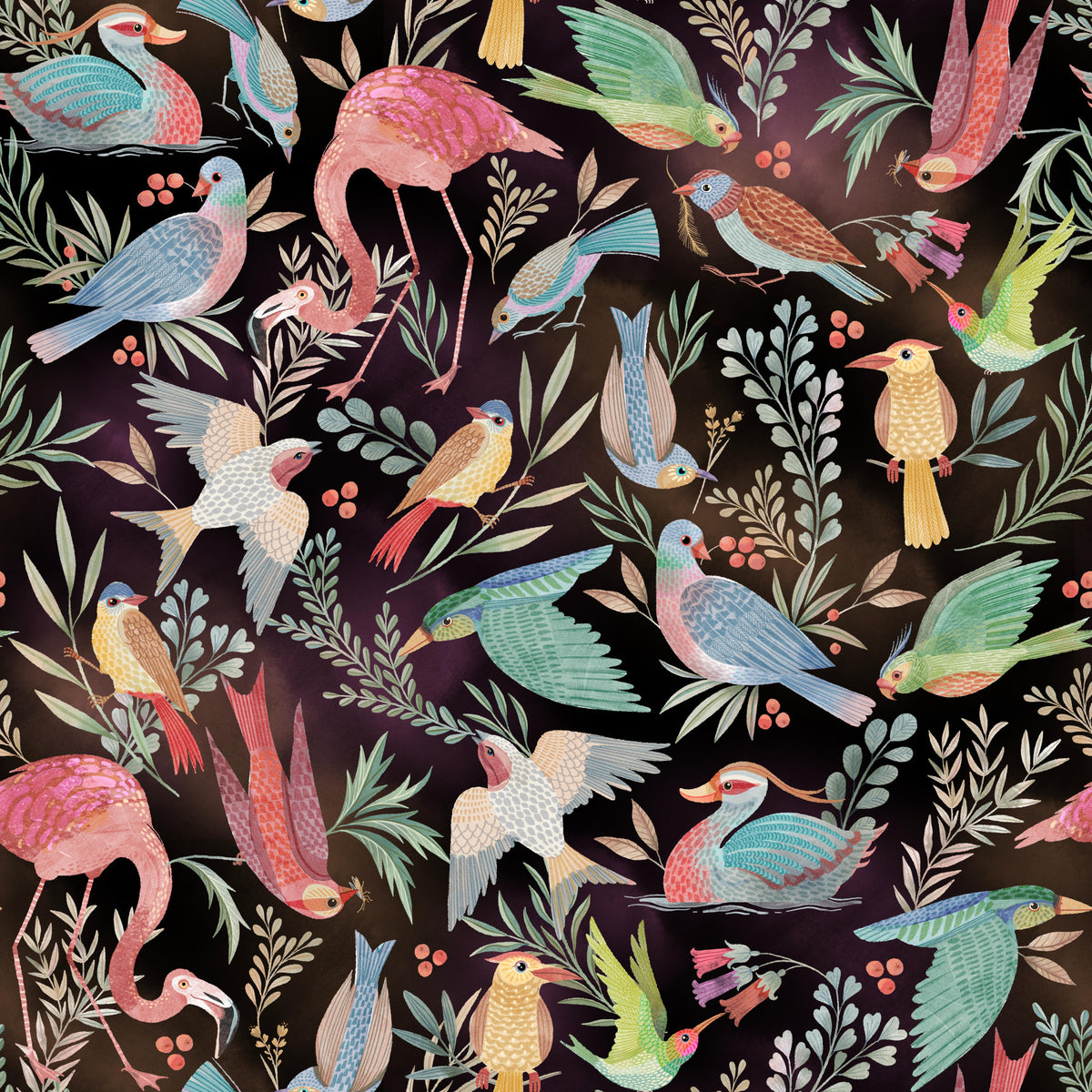 Dream Dark Birdwatcher's Wallpaper⁠ in your room — zoomed
