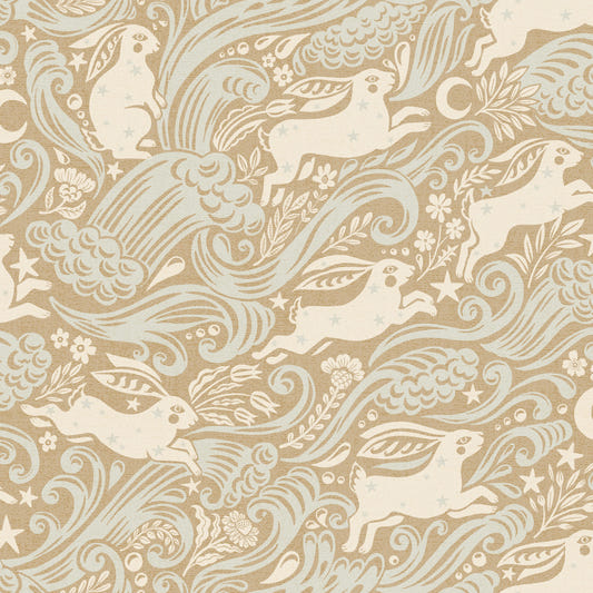Celestial Sea Rabbit in Gold Square Wallpaper⁠