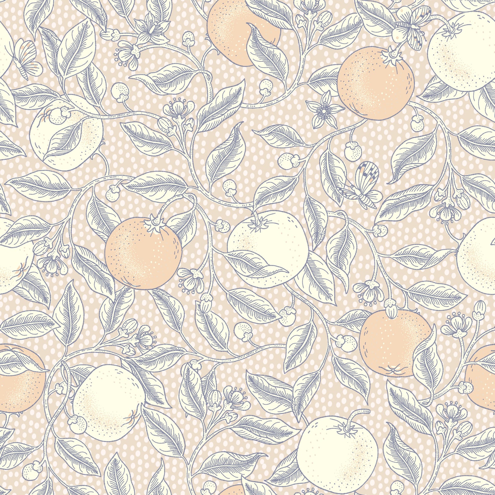 Coupure d'agrumes dans le papier peint botanica neutre⁠
