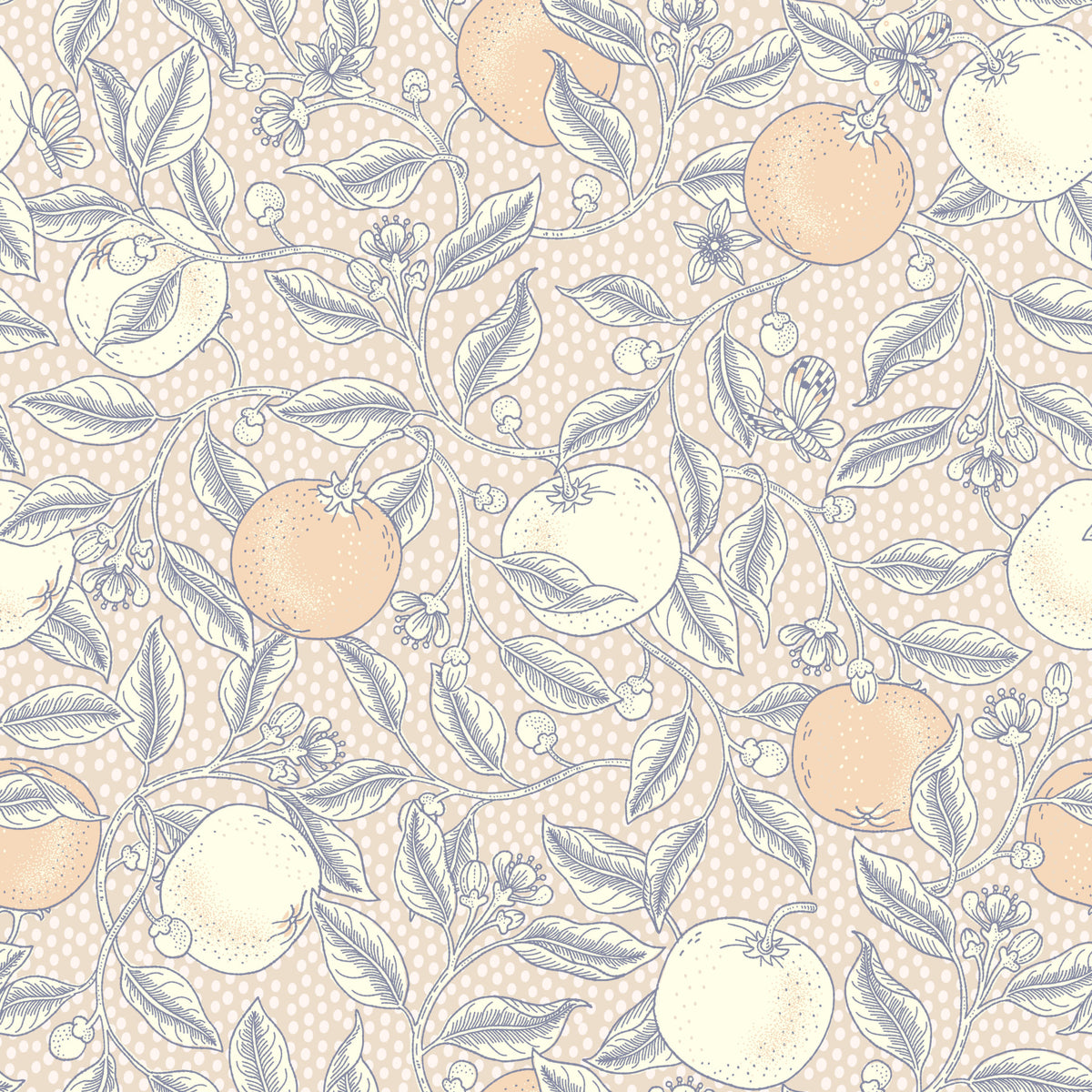 Zitrusfrüchte in neutraler Botanica Wallpaper⁠