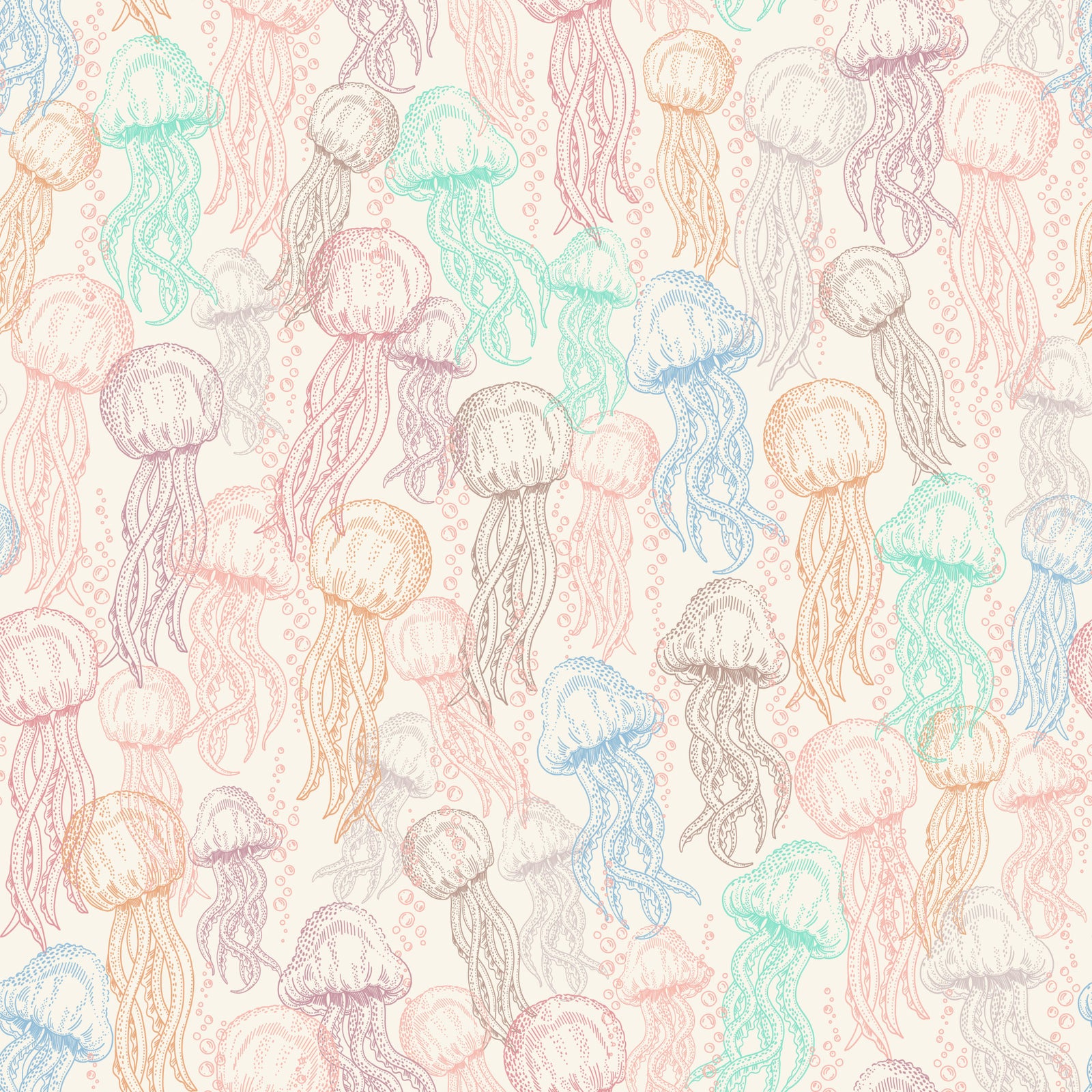 Pastellquallen Doodle Wallpaper⁠