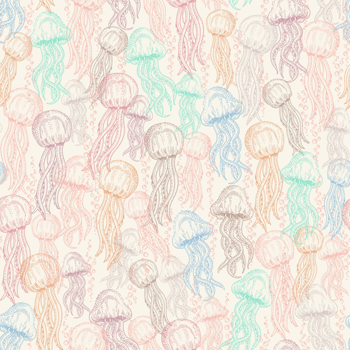 Pastellquallen Doodle Wallpaper⁠ in your room — zoomed
