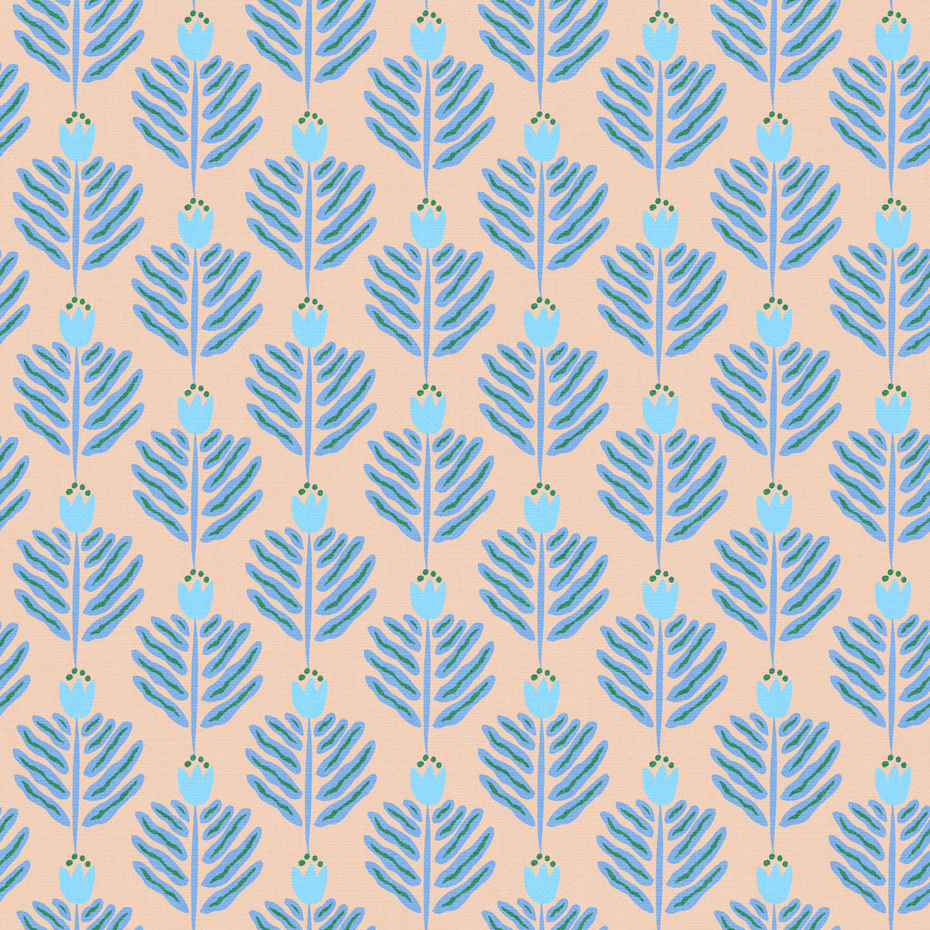 Blå chunky plante juvel jungle tapet⁠